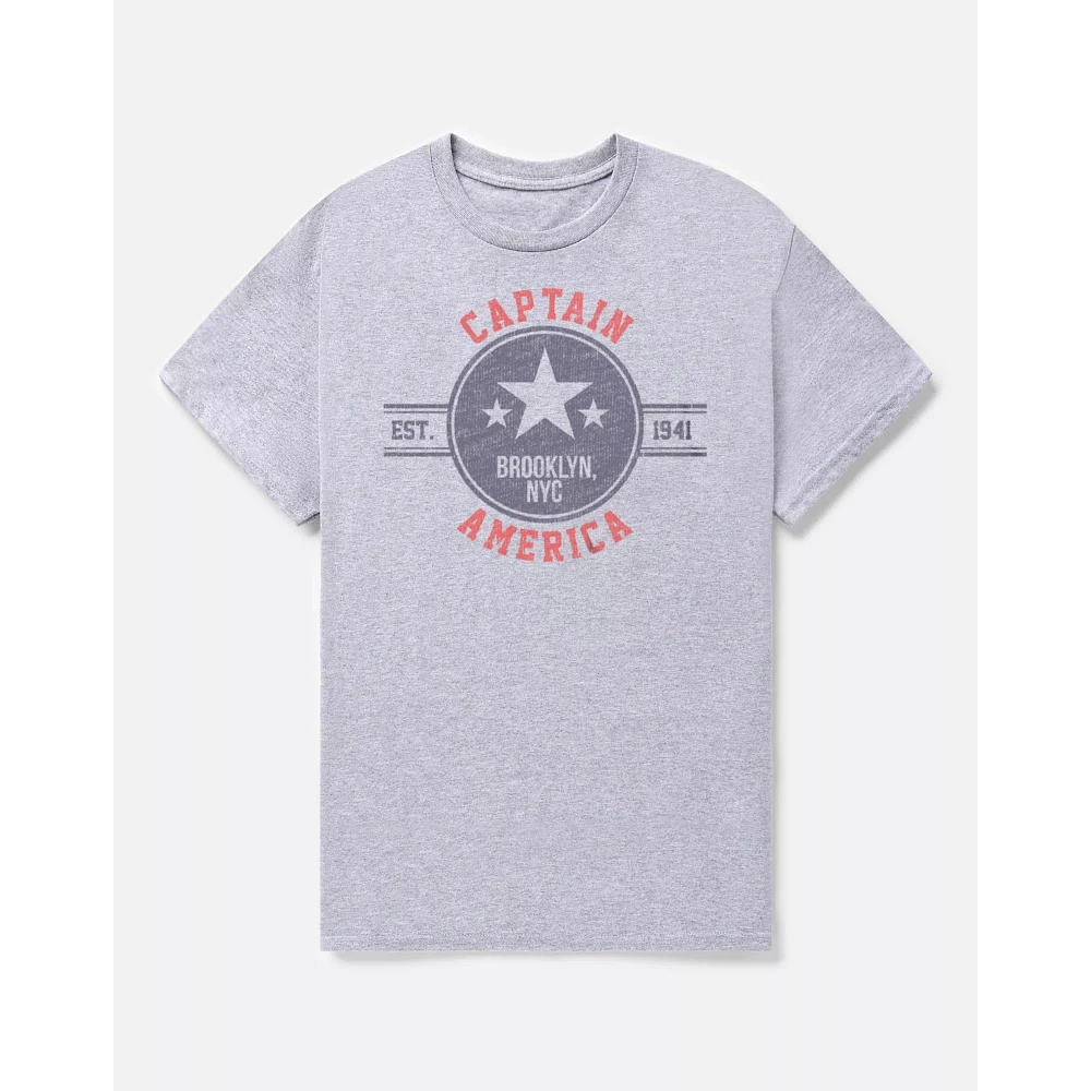 Grey Captain America T Shirt - Marvel