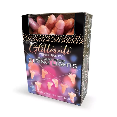 Glitterati Penis Party 20 Count Bistro String Lights