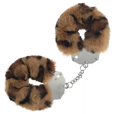 Leopard Print Furry Handcuffs