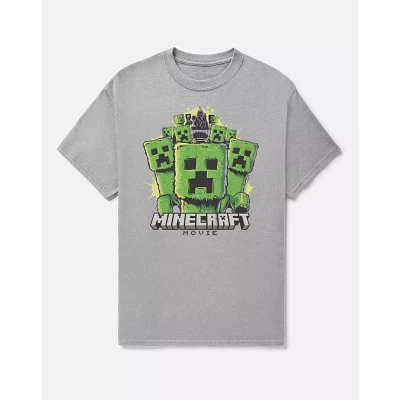 Gray Minecraft Movie T Shirt
