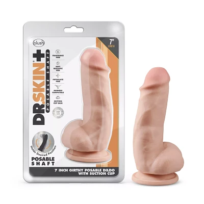 Dr. Skin Girthy Posable Dildo with Balls Vanilla