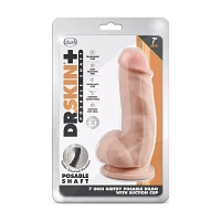 Dr. Skin Girthy Posable Dildo with Balls Vanilla