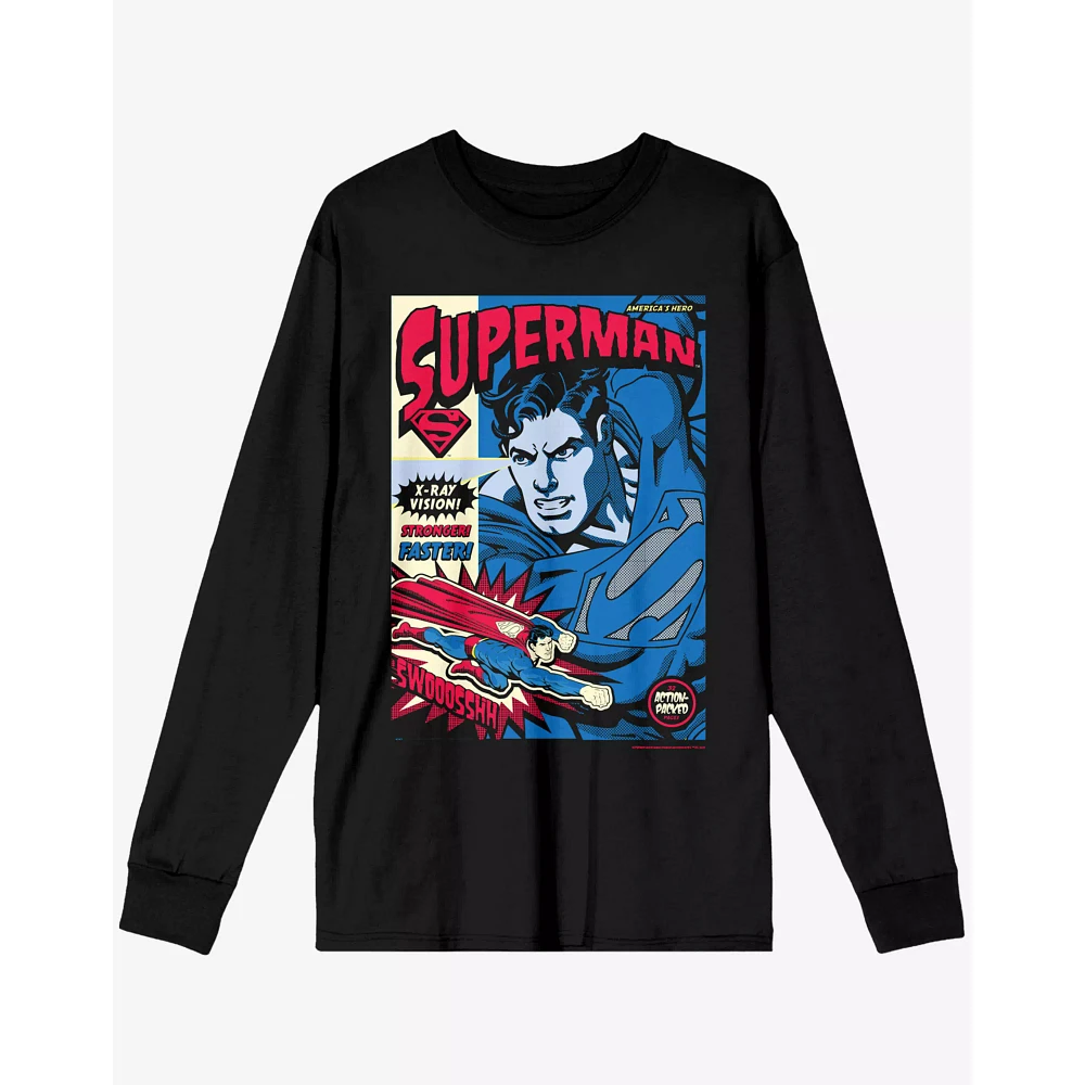 Superman Comic Cover Long Sleeve T Shirt