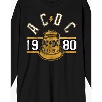 ACDC Hells Bells Varsity Long Sleeve T Shirt