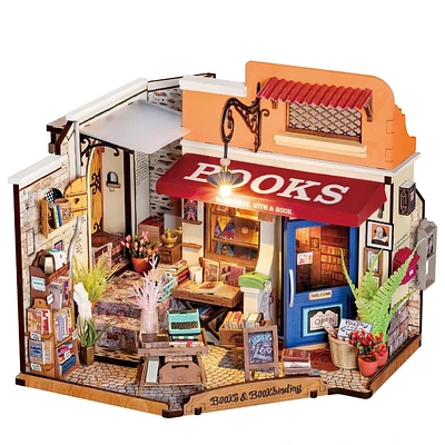 Diy Miniature House Kit: Corner Bookstore