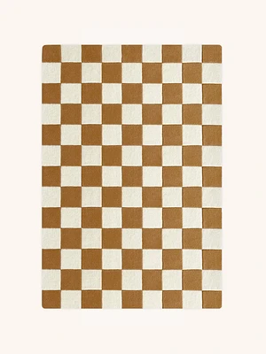 Rug CHECKERBOARD Terra Brown 3.9 x 5.9 ft