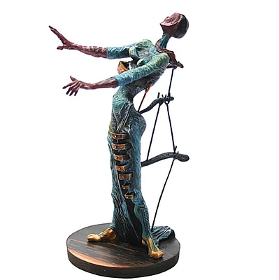 Burning Giraffe Woman with Drawers By Salvador Dali Figurine