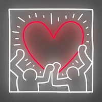 LED Neon Art Work Keith Haring Radiant Heart