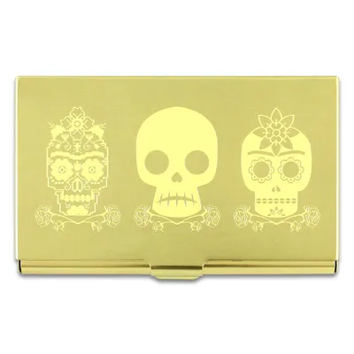 Etched Card Case 3 Skulls by Frida Kahlo