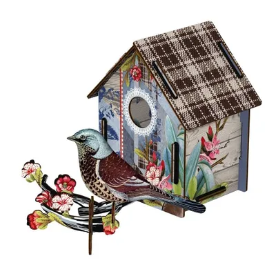 Wall Sculpture Bird House and Bird I'm Back