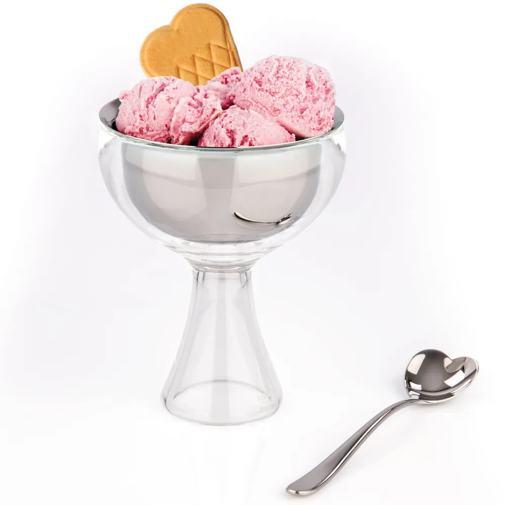 Alessi Big Love Ice Cream Bowl with Heart Shaped Spoon