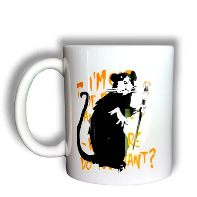 Banksy Ceramic Mug I'm Out of Bed