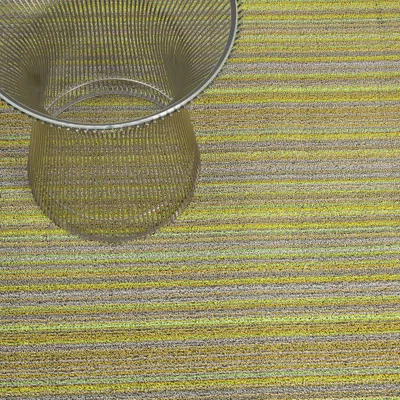 Chilewich Shag Skinny Stripe Floormat Citron