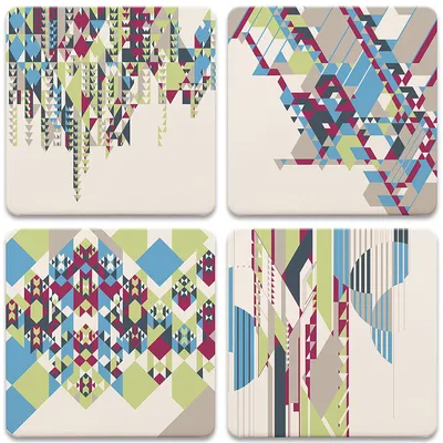 Frank Lloyd Wright Coasters Set Natural Patterns