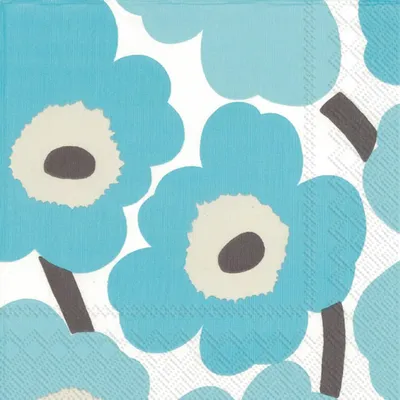 Marimekko Unikko Turquoise Paper Lunch Napkin