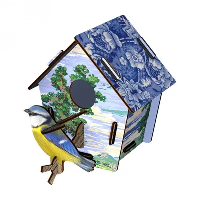 Wall Sculpture Bird House and Bird Sky Lander