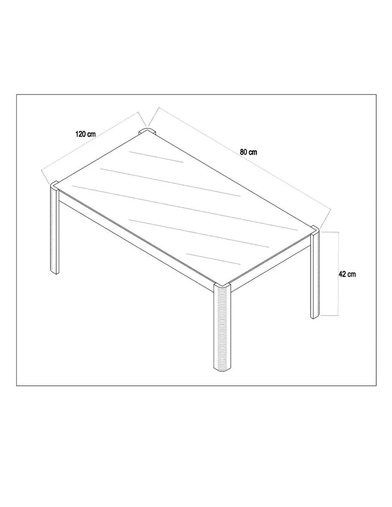 Mesa de centro rectangular Gabite de MDF y madera