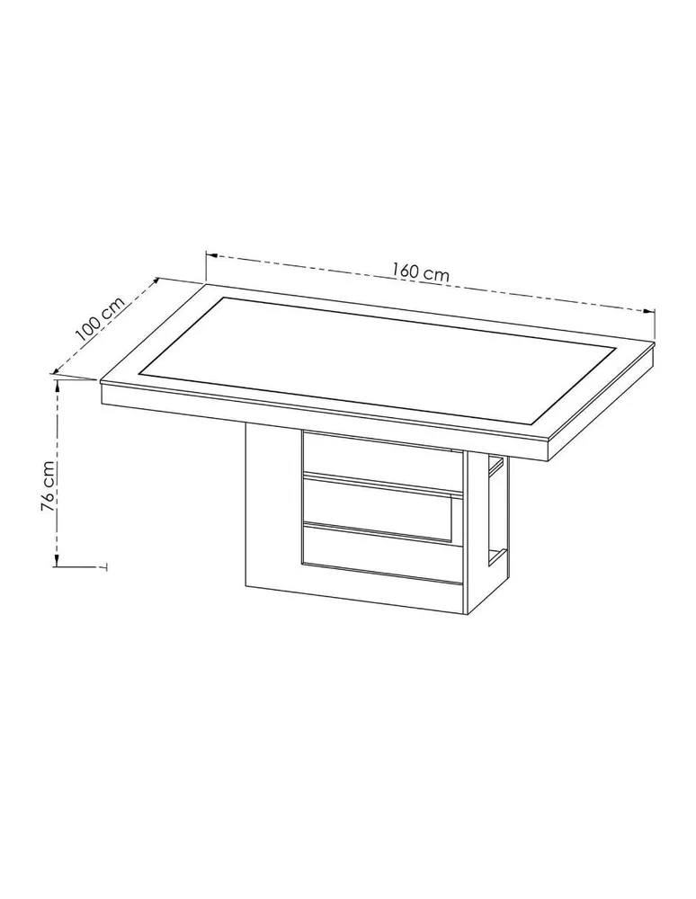 Mesa de comedor Diper de MDF y madera