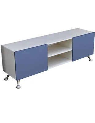 Centro de entretenimiento Hogare Italy blanco azul Mueble para TV de 70 pulgadas