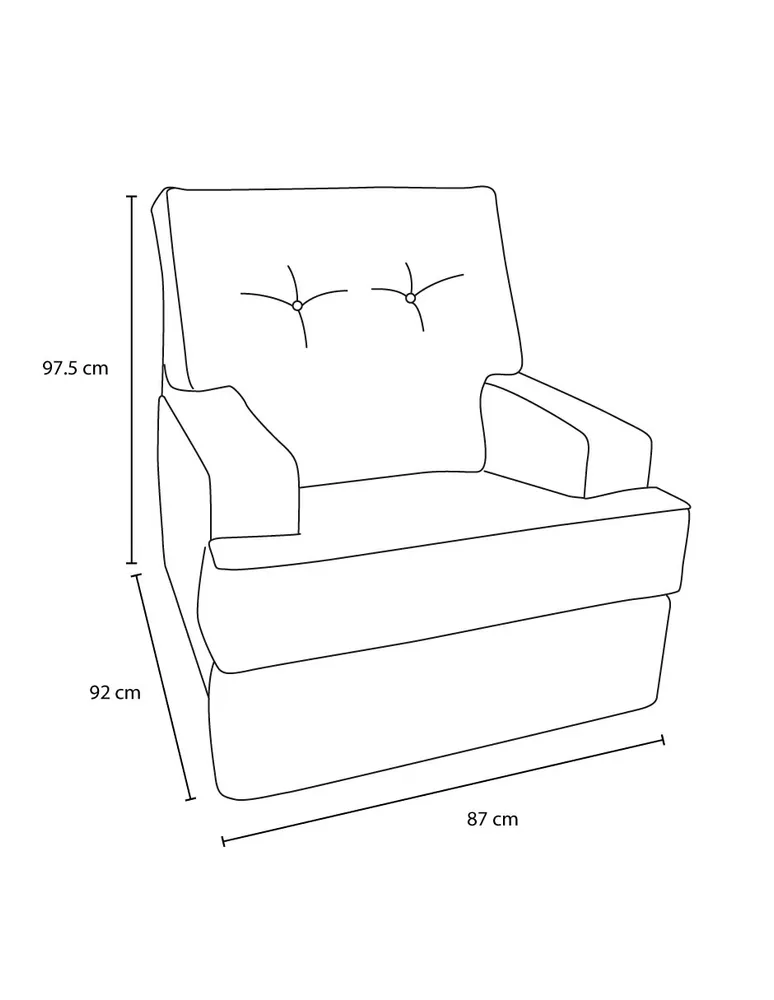 Reclinable mecedora Violanti Aspen estilo contemporáneo de tela