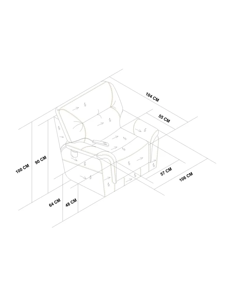 Reclinable Boal Nora de tela