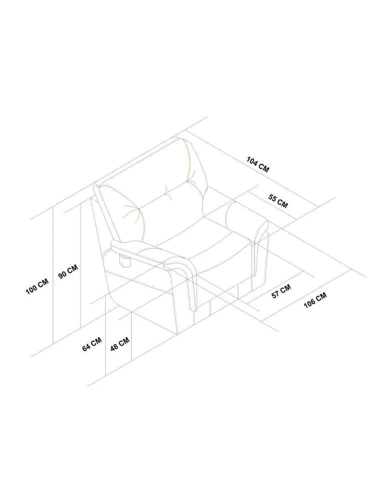 Reclinable Boal Nora de piel y vinil