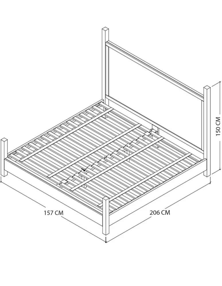 Cama Haus Ogree de madera encino