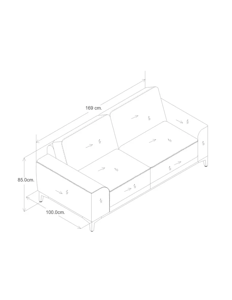 Love Seat Boal Alina de madera