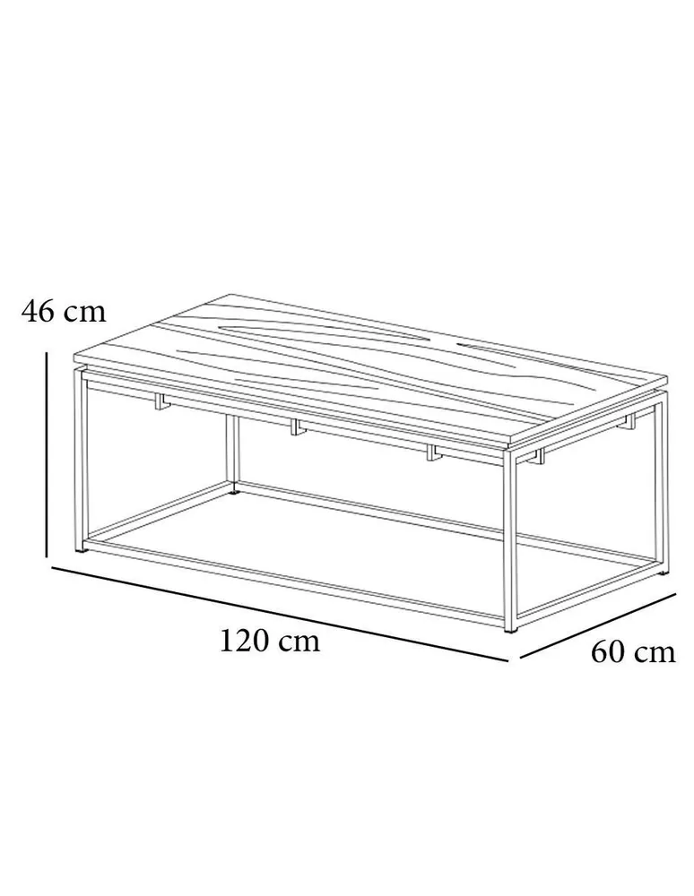 Mesa de centro rectangular SEI de madera