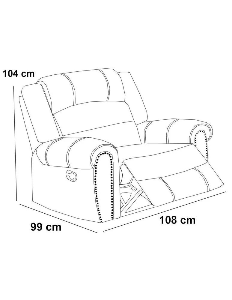 Reclinable Poundex de vinipiel