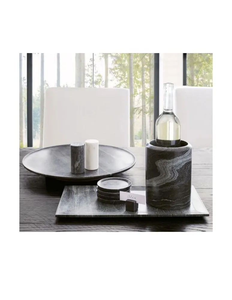 Set de Salero y Pimentero Black & With Marble