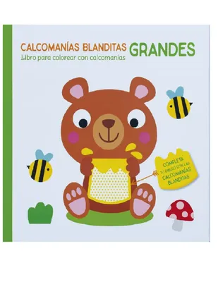 Libro para colorear con calcomanías blanditas grandes: Oso