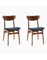 Set de 2 sillas Classic de madera y tela