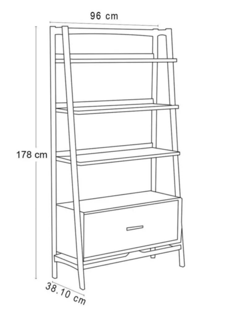 Librero Ancho Mid-Century