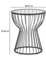 Mesa lateral redonda Pillar de hierro