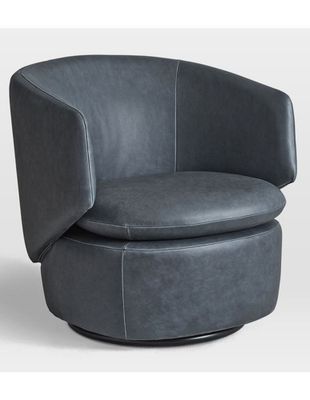 Sillón Crescent Leather estilo contemporáneo de madera