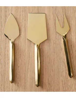 Set de cuchillos para queso Faceted Brass 3 piezas