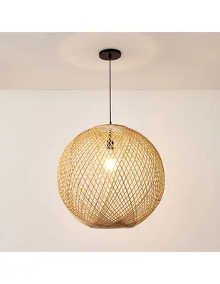 Lámpara colgante Woven Globe Pendant de tela