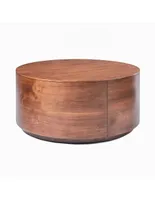 Mesa de centro Volume Round Drum de madera