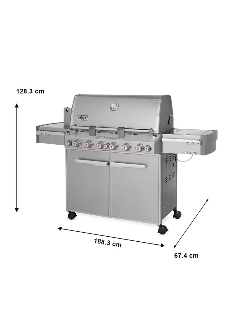 Asador de gas Weber Summit S-660 de acero inoxidable