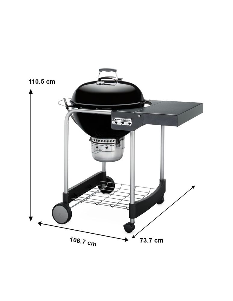 Asador de carbón Weber Performer de acero inoxidable