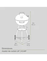 Asador de carbón Avera AC18P de acero inoxidable