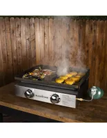 Asador de gas Blackstone de acero inoxidable