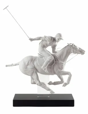 Escultura Lladró Jugador de Polo blanca