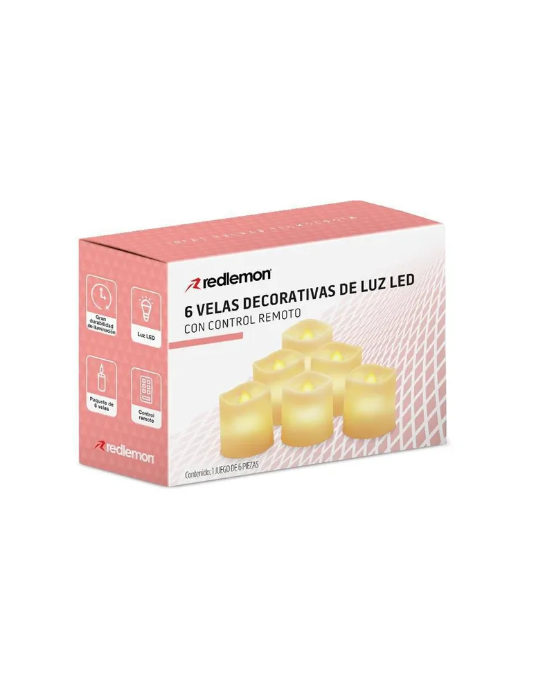 Set de velas decorativas Red Lemon 6 piezas