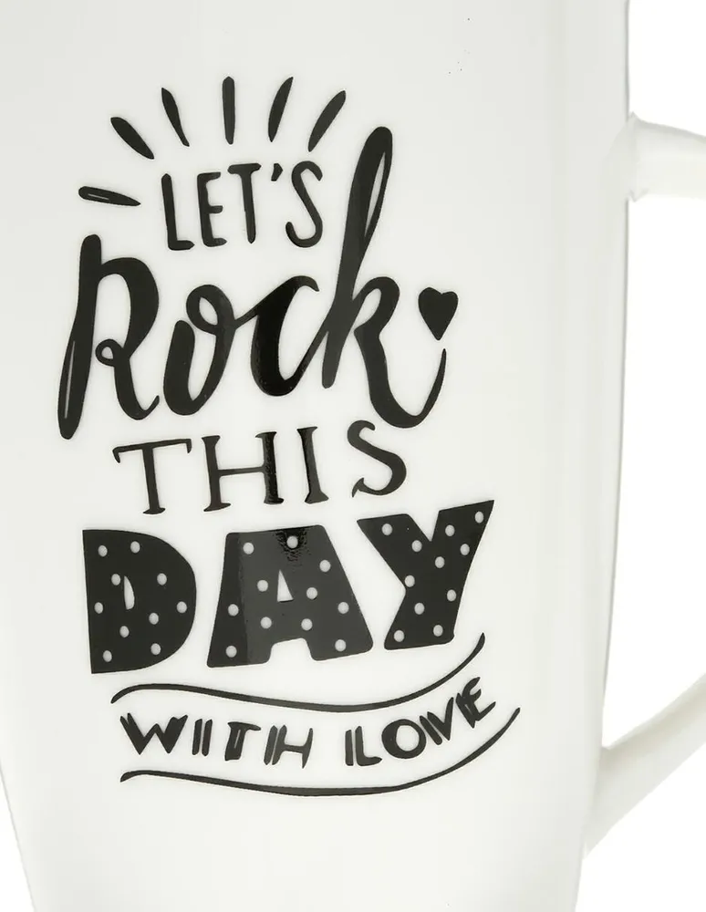 Taza Haus Phrases Rock blanca