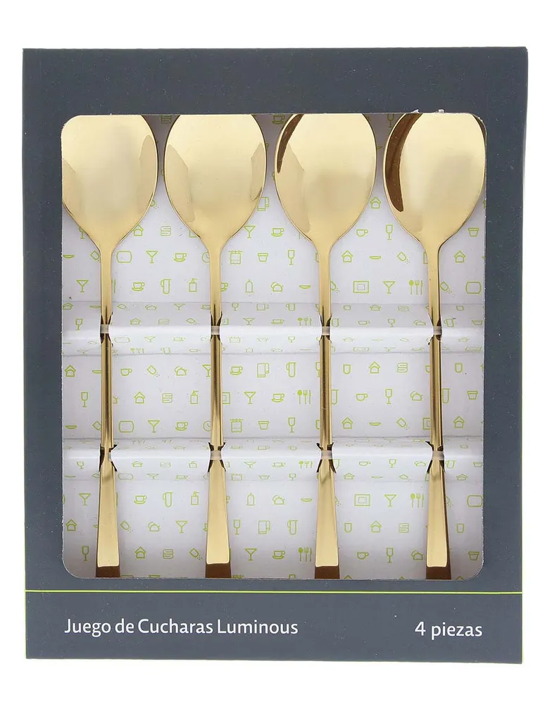 Set de cucharas Haus Luminous acero inoxidable 4 piezas