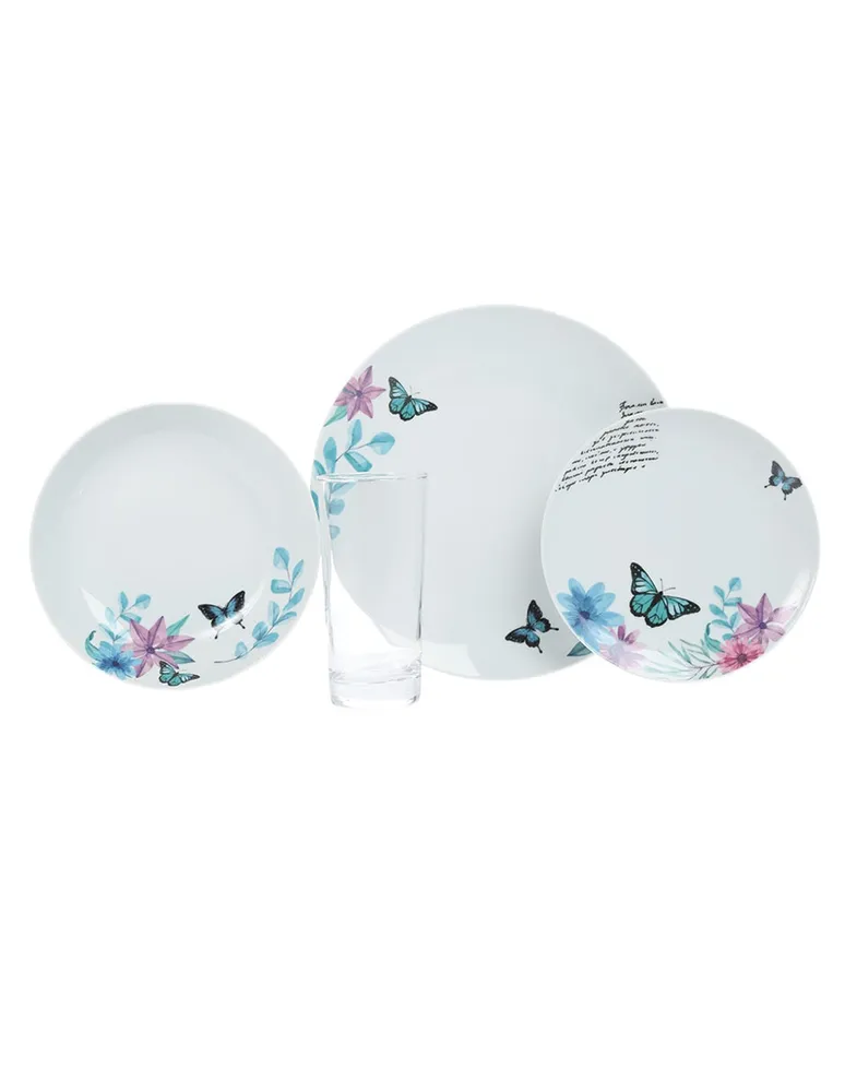 Vajilla Haus Mariposa 16 piezas porcelana