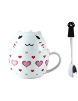 Taza clásica Happy Ware Gato Kawaii corazones