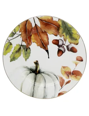 Plato para ensalada Haus Autum Leaves de porcelana